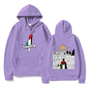 Sudadera con capucha de algodón de peso pesado con sublimación de Palestina y Sudadera con capucha de invierno bordada con estampado 3D - Product Image 4