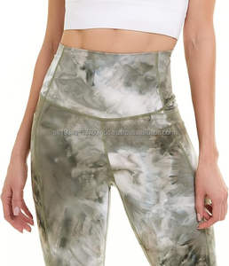 Women's High Waist Breathable XL Yoga Pants Scrunch Pockets Tummy Control Workout Running <b>Leggings</b> Printed Pattern <b>Mesh</b> ODM - Product Image 5