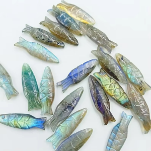 100% Natural Handmade Labradorite Fish Carving High Quality Loose Gemstone Jewelry for Sale Polished - Product Image 3