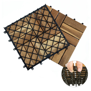Dalles de terrasse en bois d'acacia vietnamien contemporaines, antidérapantes et imperméables, pour hôpitaux, cours et sols extérieurs emboîtables (mat) - Product Image 4
