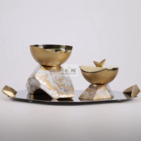 Nuevos Quemadores de Incienso de Metal de Lujo Chapados en Oro, Quemadores de Incienso Hechos a Mano con Diseño Elegante en Oro, Incienso Indio de Benzoin y Bergamota