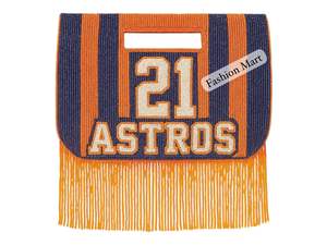 <b>Personalized</b> Astros Number and Logo Beaded Fashion Purse Custom <b>Fan</b> Gift with Unique Style - Product Image 3