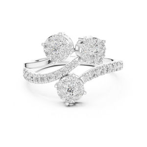 Anillo de Compromiso y Boda de Lujo para Mujer, Oro Rosa de 14K, Diamante Cultivado en Laboratorio, Corte Brillante Redondo |   Regalo Chapado en Oro con Certificado IGI - Product Image 3