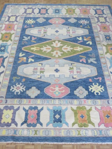 Blue afgani Knotted Handmade Vintage Turkish non slip eco friendly Area <b>Rug</b> for Living Room Home Decor office hotels - Product Image 6