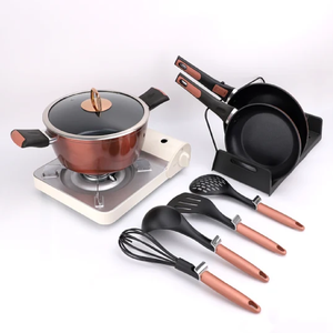 10 pièces en acier martelé cuivre maison cuisine ustensiles de cuisine four hollandais soupe lait Steak marmite cuivre marmite casserole ustensiles de cuisine ensembles - Product Image 3