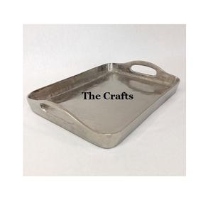 Plateau de service en aluminium couleur argent en vrac avec forme carrée taille personnalisée hôtel et maison vaisselle plateau de service - Product Image 6