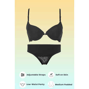 Conjunto de sujetador y bragas con relleno de malvavisco negro - Product Image 6