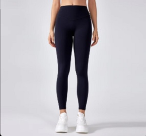 Para mallas de Yoga de cintura alta sólidas transpirables para mujer cintura elástica Nylon Spandex Material gimnasio Fitness pantalones de entrenamiento - Product Image 4