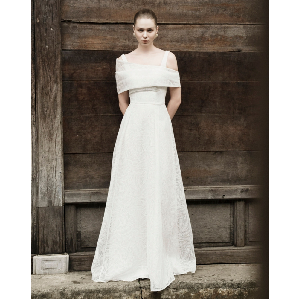 White Long Flared A-line Strap Women's Dress - Casual Off-Shoulder Maxi for Office, In Stock from Vietnam White Long Flared A-line Strap Women's Dress - Casual Off-Shoulder Maxi for Office, In Stock from Vietnam