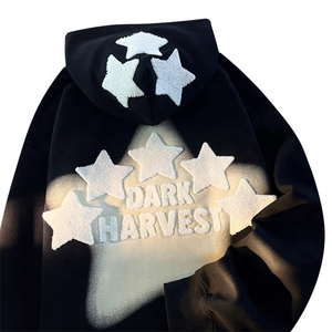 เสื้อมีฮู้ดสำหรับผู้ชายเสื้อมีฮู้ดผ้าเกล็ดปลาขนาดใหญ่พิเศษปักลายได้ทั้งชายและหญิง - Product Image 5