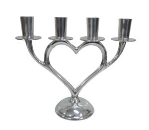 Vaisselle en aluminium à 4 bras bougeoir blanc délavé bougeoir au design moderne pour la décoration de l'hôtel et de la maison - Product Image 4