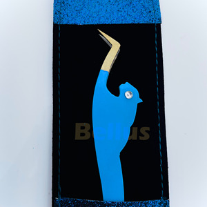 Juego de pinzas para pestañas con purpurina azul Premium, puntas con bordes dorados en forma de leopardo, herramientas de acero inoxidable para extensiones de pestañas volumétricas - Product Image 2