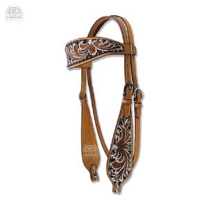 Collier de poitrine de cheval en cuir pur personnalisé Western Headstall perlé à la main cheval bride accessoires de cheval durables - Product Image 1