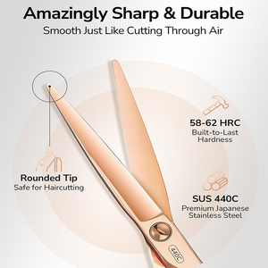 Tijeras de peluquero de corte de pelo profesional de acero inoxidable con cuchillas afiladas de afeitar de tornillo ajustable calidad duradera precio competitivo - Product Image 2