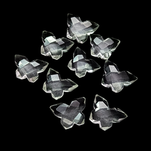 Cuarzo de cristal natural tallado a mano con forma de mariposa, abalorios de piedras preciosas sueltas, figuritas de cuarzo transparente, fabricación de joyas de cristal, tallas - Product Image 5