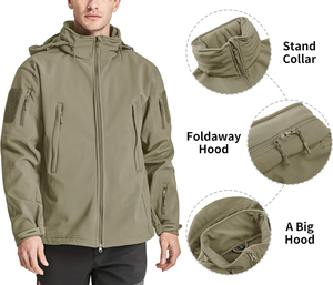 Chaquetas a prueba de viento impermeable al aire libre al por mayor transpirable hombres Softshell chaquetas de alta calidad logotipo personalizado otoño sin capucha senderismo - Product Image 2