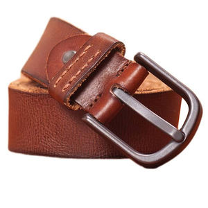 Strong Quality <b>Brown</b> Color Cow Hide Leather <b>Belts</b> for <b>Men</b> Genuine Luxury Steel Waterproof Breathable Custom Logo Available - Product Image 1