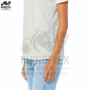 Gran oferta, camisetas con cuello en V para mujer de la mejor calidad, ropa de calle con decoración de logotipo de tela transpirable, camisetas con cuello en V para mujer - Product Image 6