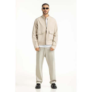 เสื้อแจ็คเก็ตผ้าแคนวาสและโพลีเอสเตอร์ทรงปกติ สไตล์ชุดทำงานฤดูใบไม้ร่วง คอตั้ง ผ่านการตกแต่งและย้อมสี-MN-JKT-WS25-052 - Product Image 6