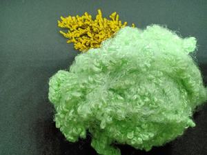 Haute qualité 15D 2D vert Vikohasan Fibres discontinues de polyester recyclées vierge synthétique creux vert Fiber béton filature - Product Image 5