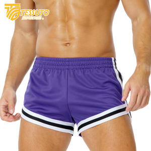 Pantalones cortos atléticos para correr de alta calidad para hombres y mujeres, pantalones cortos transpirables de secado rápido, bolsillos con cremallera a rayas, teñidos lisos - Product Image 1