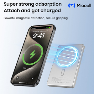 Miccell banca di potere senza fili magnetico <span class=keywords><strong>per</strong></span> iphone Powerbank 5000mah Pd 22.5W ricarica rapida telefono caricabatteria portatile - Product Image 6