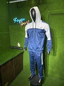 OEM Design 100% Polyester Blanc et Bleu Hommes Tech Polaire Survêtement Full Zip Hoodie Joggers Sweatpants Ensemble de survêtements pour hommes - Product Image 5