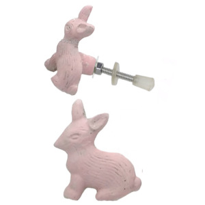 Pomos de puerta de color envejecido de conejo de hierro fundido moderno tiradores de cajón rosa fuerte para cocina baño muebles de sala de estar armarios - Product Image 2