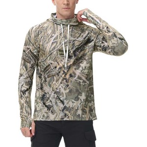 OEM personalizado UPF 50 Sudadera con capucha Ropa de pesca Secado rápido Hombres Camisas de pesca de manga larga con máscara Ropa deportiva Poliéster Ropa de caza - Product Image 3