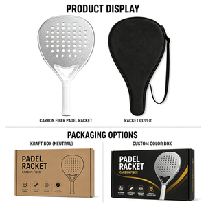 Échantillon de raquette de padel personnalisée en 5 jours, usine OEM, fibre de carbone, légère pour débutant, noyau EVA, polyester, écologique, vente en gros immédiate - Product Image 4