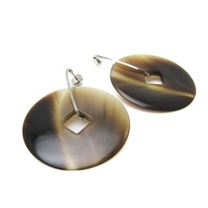 Pendientes de tuerca de cuerno de búfalo hechos a mano con estilo con perla, nuevo diseño, joyería de ágata personalizable - Product Image 4