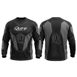 Custom White Grey Floorball Goalie Jersey Long Sleeve Protective <b>Padded</b> Polyester Lightweight Breathable Design for Men Women - Product Image 6