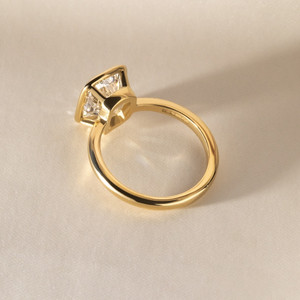 IGI Certified Sustainable Lab Created Bridal <b>Ring</b> 3 Carat Elongated Cushion Lab Grown Diamond <b>Solitaire</b> Engagement <b>Ring</b> 14K Gold - Product Image 3