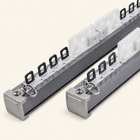 Rail de rideau coulissant silencieux en alliage d'aluminium extra épais, style moderne et minimaliste, double ou simple couche, avec crochets pour rideaux