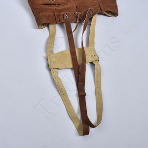 Vente en gros de shorts Lederhosen allemands pour hommes en cuir suédé de vache véritable costume de fête de la bière bavaroise pantalon en cuir authentique - Product Image 6