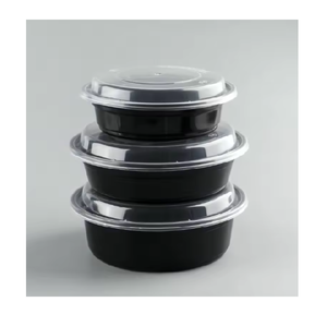 Prêt à Exporter Bonne Qualité PP Jetable en Plastique Noir Bol de Soupe Contenants Alimentaires Boîte de Rangement Ronde Prêt à Exporter - Product Image 6