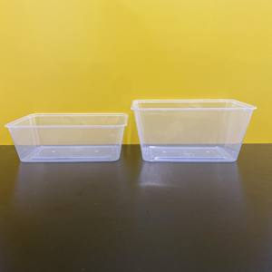 Buena calidad Exportación de Vietnam sin BPA Inyección transparente Rectángulo Desechable 550 650ml Recipiente de plástico para alimentos con tapas - Product Image 6