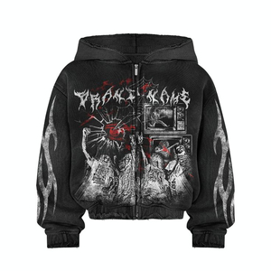 Sudadera con Capucha Extra Grande para Hombre, 100% Algodón, Felpa Francesa, Lavado Ácido, Personalizada con Logotipo Impreso, Informal de Invierno - Product Image 6