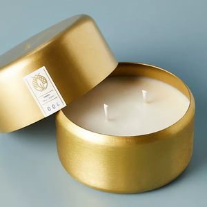 Tarro de vela con acabado cepillado de latón personalizado al por mayor o cantidad de recipiente de vela única a precio barato tarro de vela perfumado vacío - Product Image 5