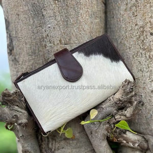 Vente en gros de portefeuilles à deux volets en cuir de vachette faits à la main pour femmes pochette de carte de crédit en cuir véritable de haute qualité - Product Image 3