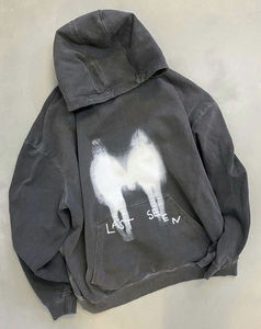 2025 DTG imprimé motif col rond à capuche sweat à capuche zippé Vintage lavage à l'acide sweat hommes sweat imprimé pull - Product Image 6