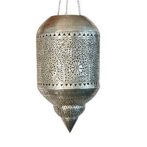 Handmade Moroccan Silver Pendant <b>Light</b> Teardrop Shaped Metal Filigree <b>Hanging</b> Lantern Christmas Modern Design for Home Decor - Product Image 2