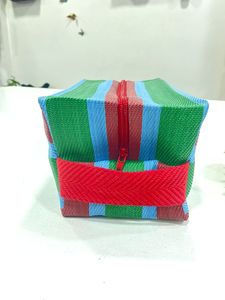 Large Eco-Friendly Recycled Nylon Cosmetic Pouch <b>Shopping</b> <b>Bags</b> Sustainable <b>Zipper</b> <b>Bag</b> Model PP Woven Made India Bulk Supply - Product Image 2