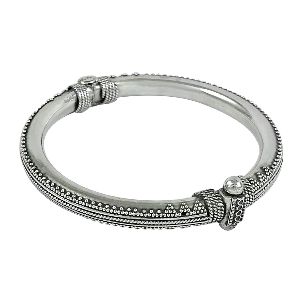 Classic Openable Oxidised Bangle Plain Silver Antique Jewelry for Girl Wholesale Jewellery Suppliers 925 Sterling Silver Jewelry