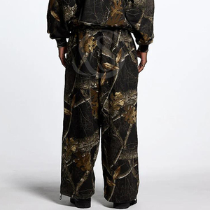 Custom Men's Winter Plus Size Heavyweight Cotton/Polyester Breathable Casual Full Print Camo Hoodie Straight Leg <b>Sweatpants</b> <b>Set</b> - Product Image 3