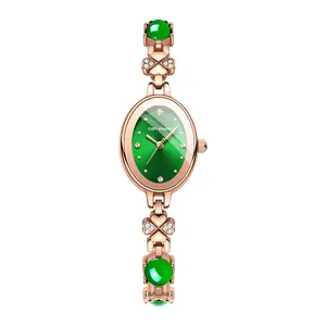 Wholesale Elegant Four-Leaf Clover Female Quartz Watches Beautiful Ladies Bracelet Accept Custom Diamond Dial Women Watch