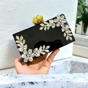 Fabriqué à la main Designer Résine Floral Embelli Pochette Fermoir Fermeture Confort Style Cadeau pour Demoiselles D'honneur pour Automne Hiver - Product Image 6