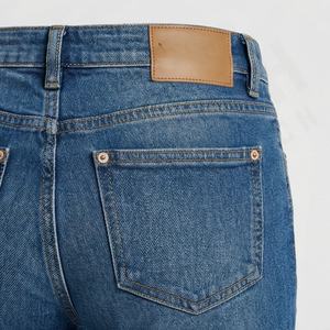 Pantalones Vaqueros de Mujer Personalizados, Corte Recto y Acampanado, Cintura Alta, Versátiles, Ajustados, de Pierna Ancha, Diseño Perforado Lavado, Pantalones de Moda Premium - Product Image 5