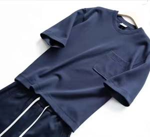 Conjunto de camiseta y pantalones cortos de gofres pesados personalizados para hombre, pantalones cortos y camiseta, conjuntos de camiseta de 2 piezas - Product Image 4