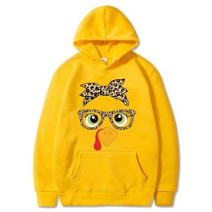 Sweat à capuche mignon poulet femmes sweats à capuche esthétiques automne hiver dessin animé graphique pulls décontractés sweats - Product Image 2